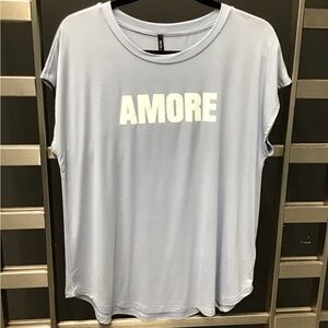 Amore Light Blue Graphic Tee
